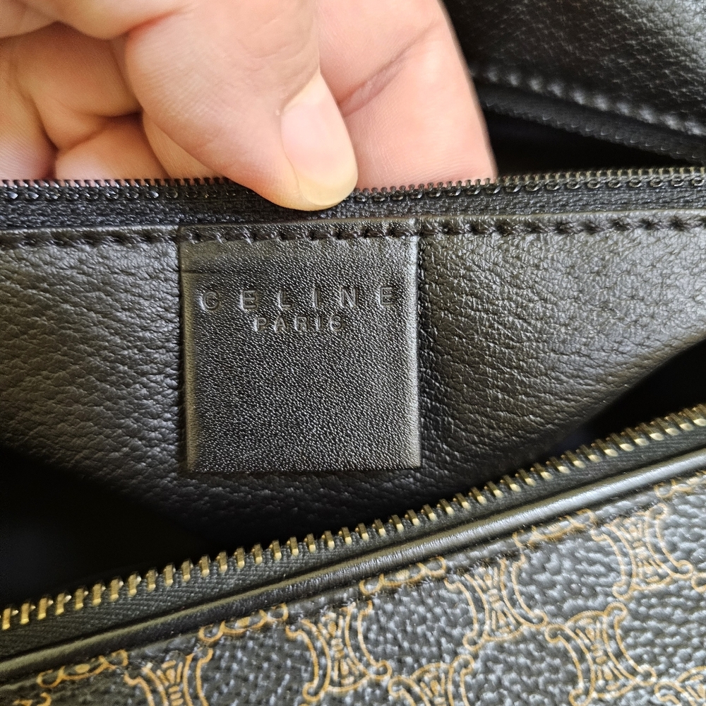 ❤🎉HOST PICK🎉❤️Rare Celine black&brown macadam triumph pvc boston travel MC98/1 - Picture 15 of 17